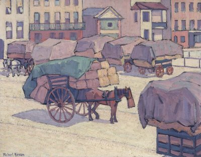Carros de heno, mercado de Cumberland de Robert Polhill Bevan